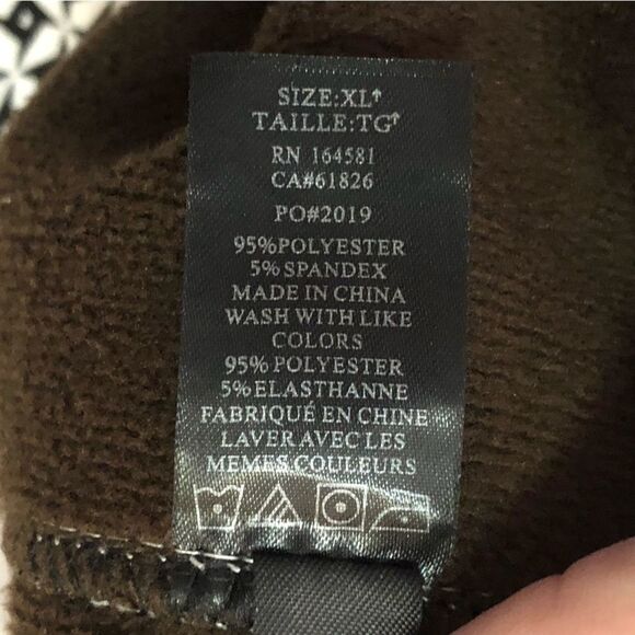 Just cozy size XL black/White patterned, fleece lined leggings - Picture 5 of 5